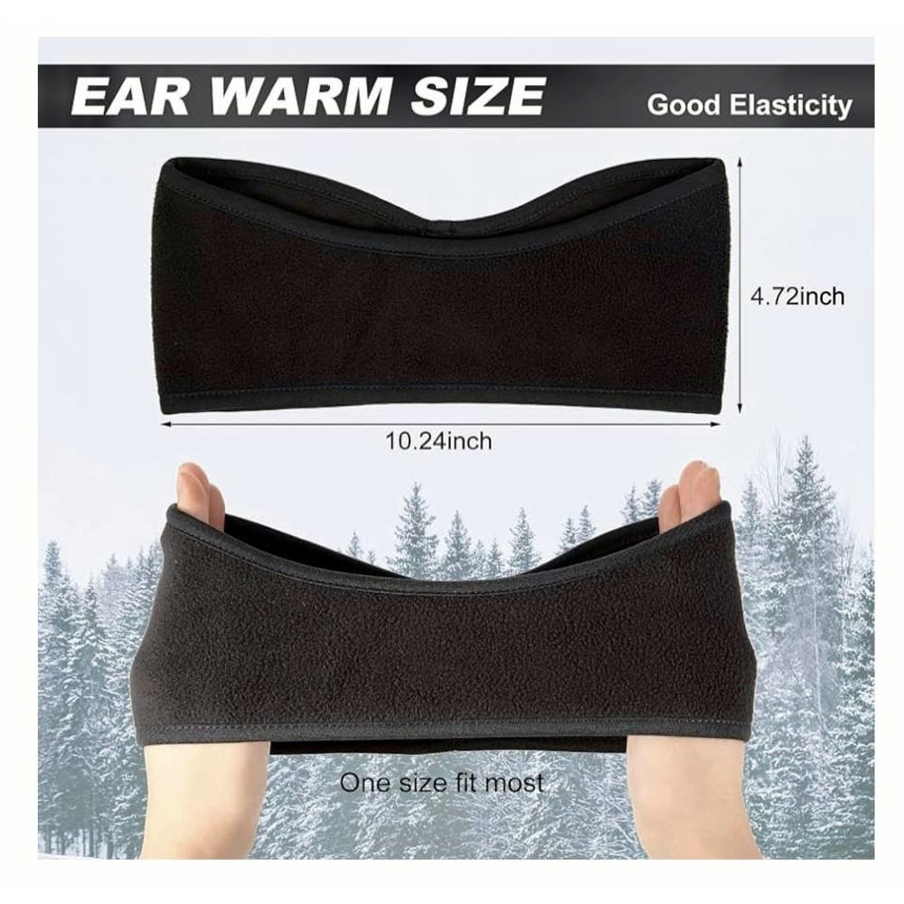 Unisex Fleece Running Headband Earmuffs Blue, Gray, Black - NIP - Picture 3 of 5